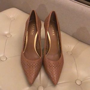 Lauren Ralph Lauren Perforated Tan Pump